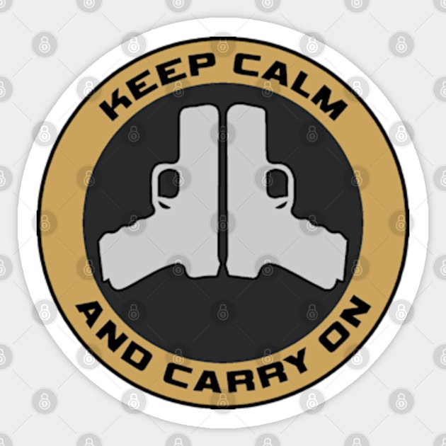 Keep Calm And Carry On Sticker by  The best hard hat stickers 